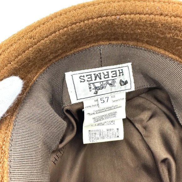 HERMES H logo camel hat hat Brown - Picture 11 of 13